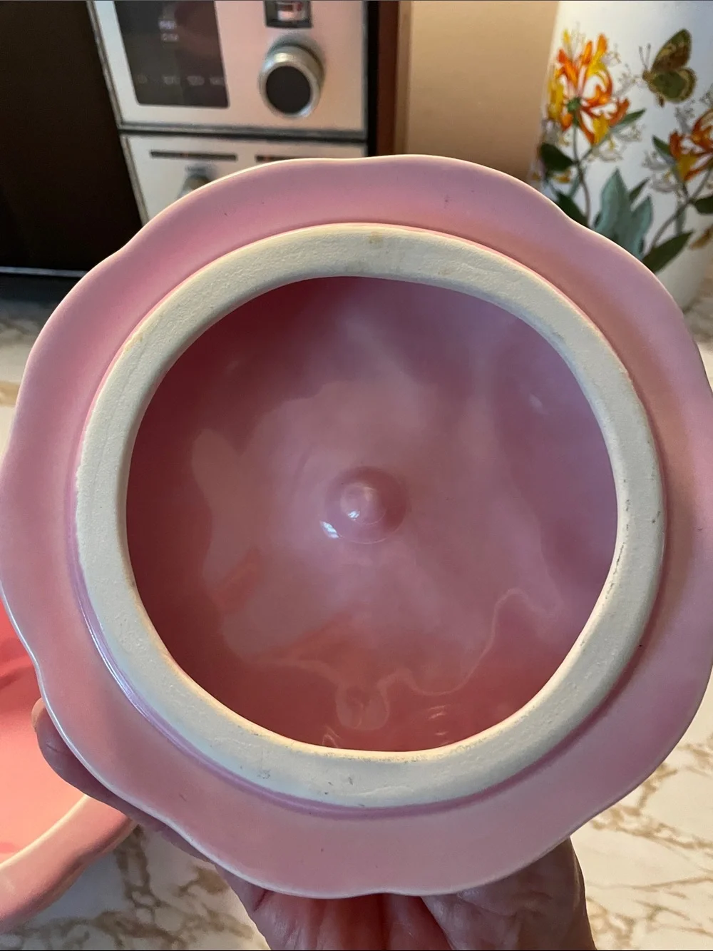 VTG Belmar California Pottery Pink Strawberry Covered Ceramic Bowl USA